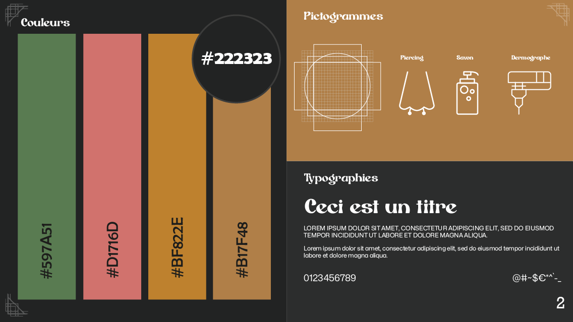 Nuancier & Typographies & Pictogrammes
