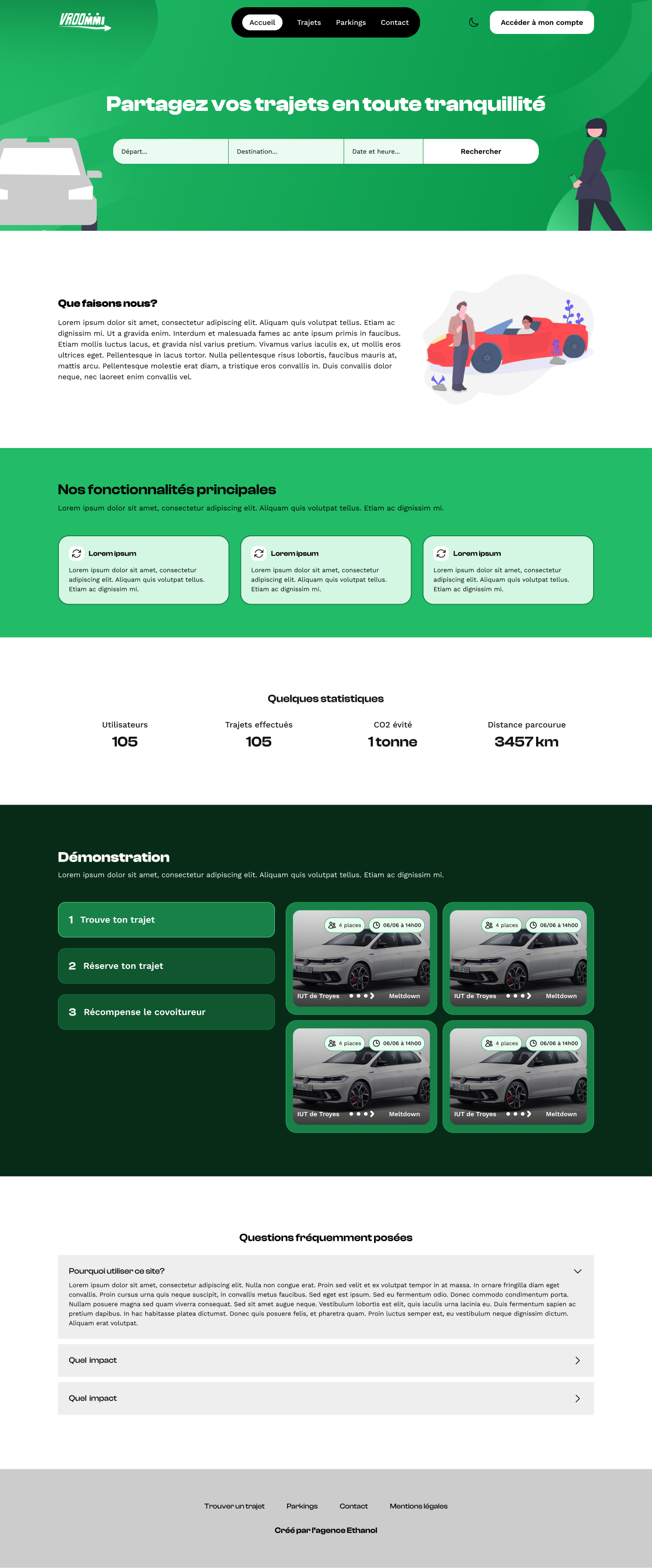 Maquette page d'accueil